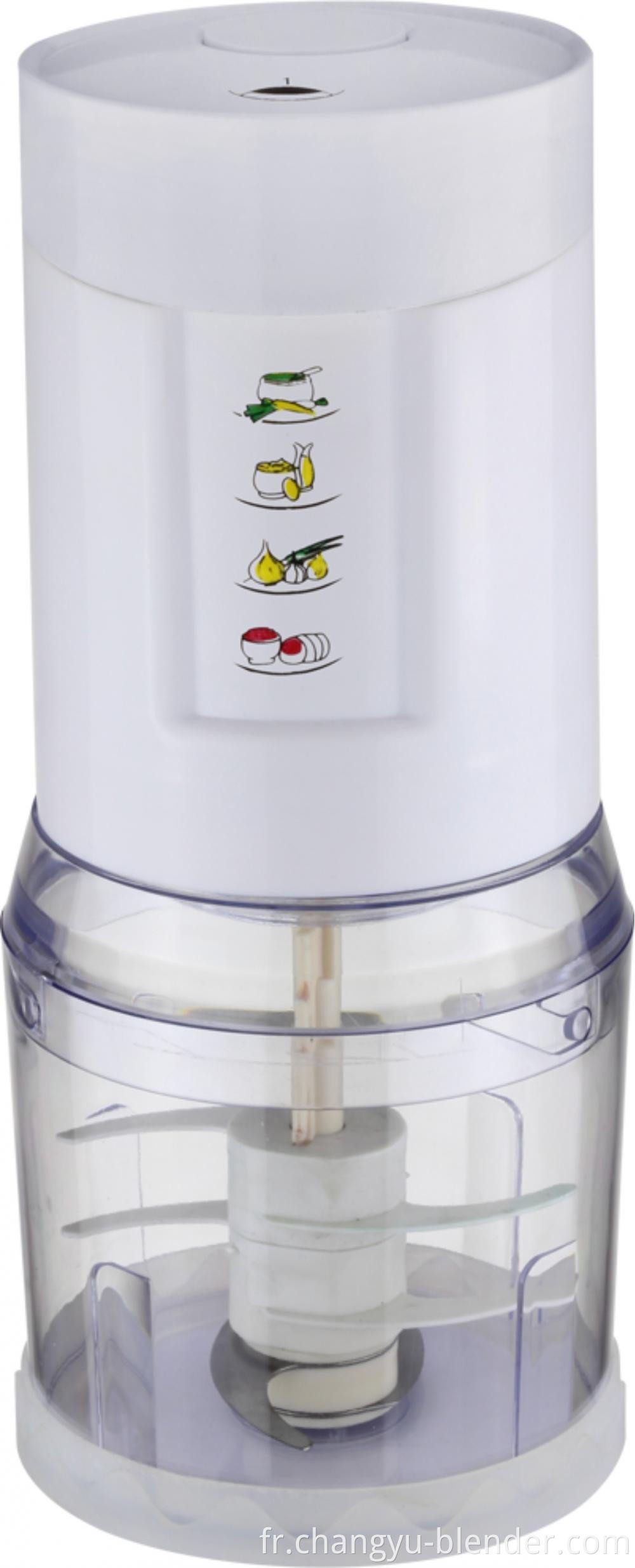 White electric chopper with top cover